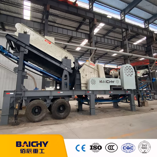 Wheel Type Portable Mobile Jaw Crusher Mobile Impact Crusher Portable Mobile Stone Crushing and Screening Plant
