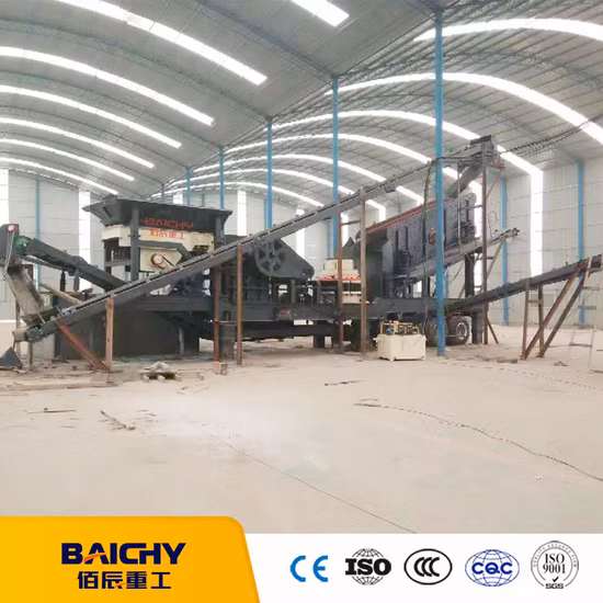 Колесная портативная мобильная щековая дробилка Мобильная ударная дробилка Портативная мобильная каменная дробильно-сортировочная установка